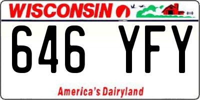 WI license plate 646YFY