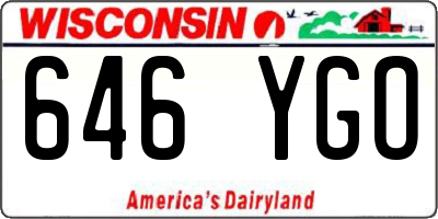 WI license plate 646YGO