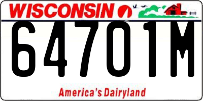 WI license plate 64701M