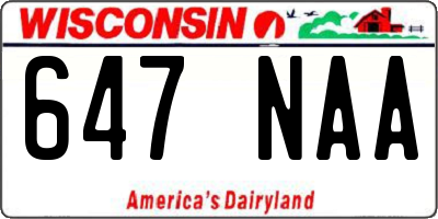 WI license plate 647NAA