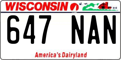 WI license plate 647NAN