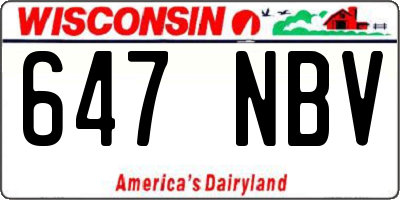 WI license plate 647NBV