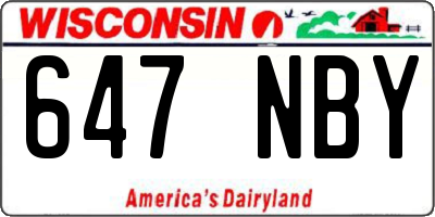 WI license plate 647NBY