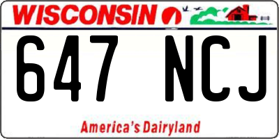 WI license plate 647NCJ