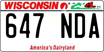 WI license plate 647NDA