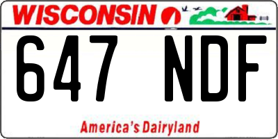 WI license plate 647NDF