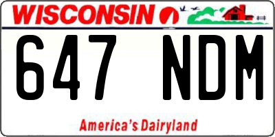 WI license plate 647NDM