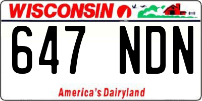 WI license plate 647NDN