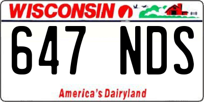 WI license plate 647NDS