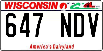 WI license plate 647NDV
