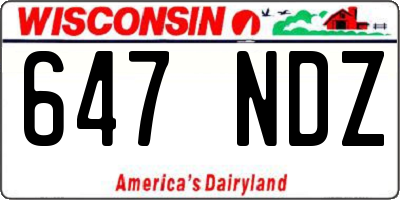 WI license plate 647NDZ