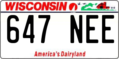 WI license plate 647NEE