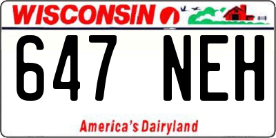 WI license plate 647NEH