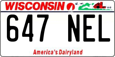 WI license plate 647NEL
