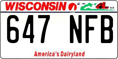 WI license plate 647NFB