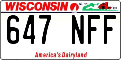 WI license plate 647NFF