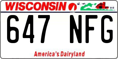 WI license plate 647NFG