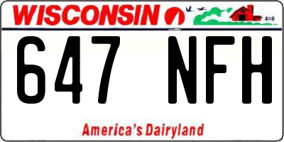 WI license plate 647NFH