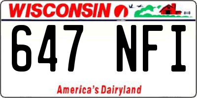 WI license plate 647NFI