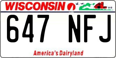 WI license plate 647NFJ