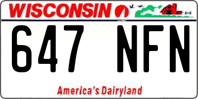 WI license plate 647NFN