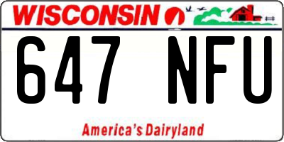 WI license plate 647NFU