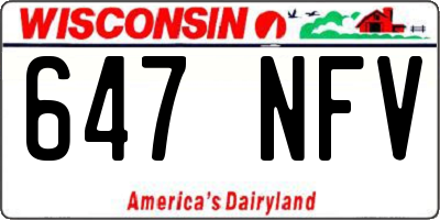 WI license plate 647NFV