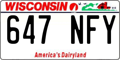 WI license plate 647NFY