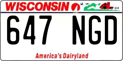 WI license plate 647NGD