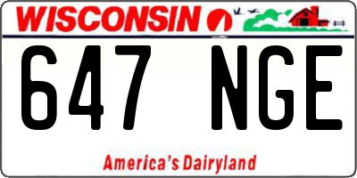 WI license plate 647NGE