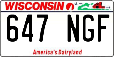 WI license plate 647NGF