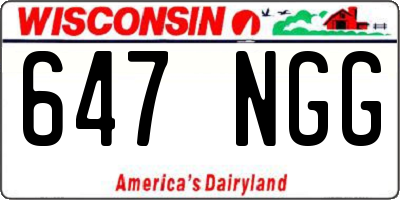 WI license plate 647NGG