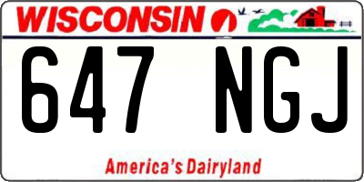 WI license plate 647NGJ