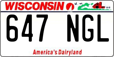 WI license plate 647NGL