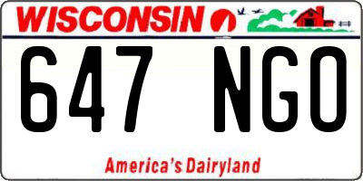 WI license plate 647NGO