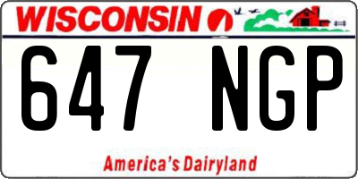 WI license plate 647NGP
