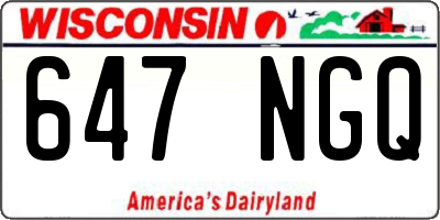 WI license plate 647NGQ