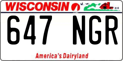 WI license plate 647NGR