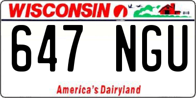 WI license plate 647NGU