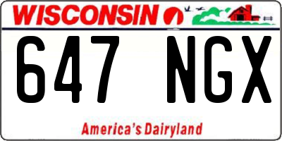 WI license plate 647NGX