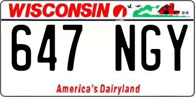 WI license plate 647NGY