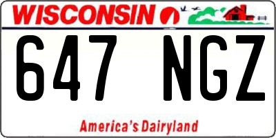 WI license plate 647NGZ