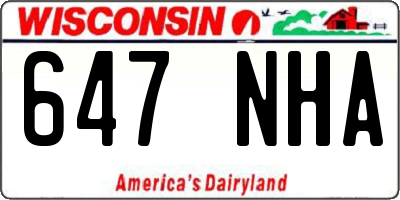 WI license plate 647NHA