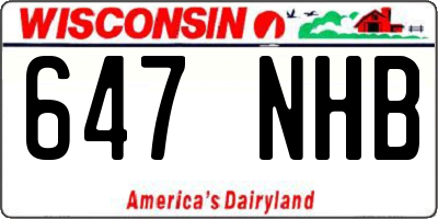 WI license plate 647NHB