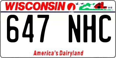 WI license plate 647NHC