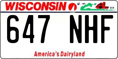 WI license plate 647NHF