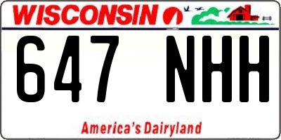 WI license plate 647NHH