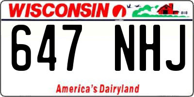 WI license plate 647NHJ