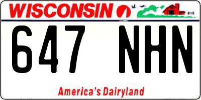 WI license plate 647NHN