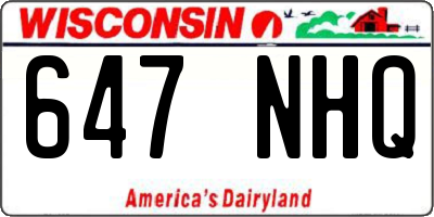 WI license plate 647NHQ